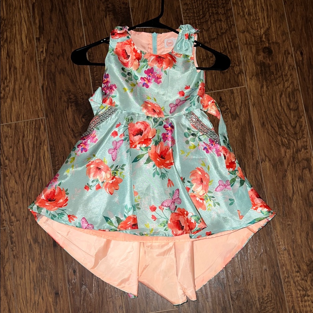 Wonder Nation Floral Dress with Bow Accent